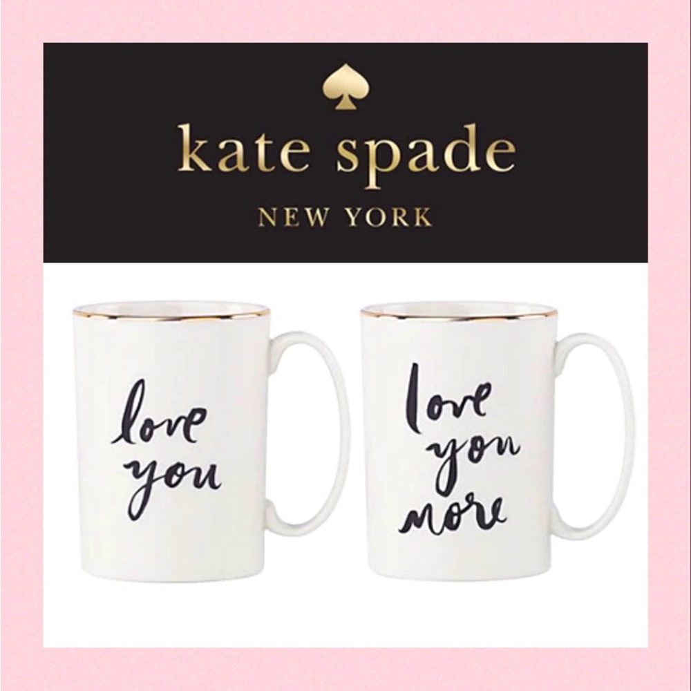 ♠️ NEW!!  Kate Spade gold trim mug set!